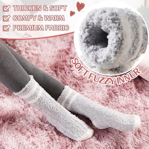 ❤️Women Fuzzy Socks Soft Warm Fluffy Sleep Thermal Plush Casual Cozy Home Socks - Picture 3 of 6